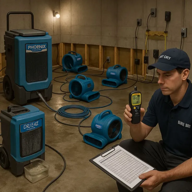 Structural Drying and Dehumidification process in Bayside, WI